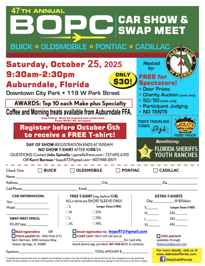 Cars amp Coffee Car Show Florida - 2025 BOPC Car Show Flyer 791x1024 